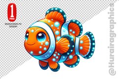 Cute Clown Fish Clipart - PNG File Product Image 1