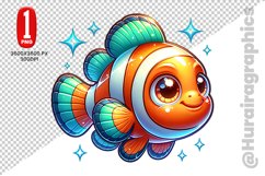 Cute Clown Fish Clipart - PNG File Product Image 1