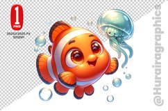 Cute Clown Fish Clipart - PNG File Product Image 1