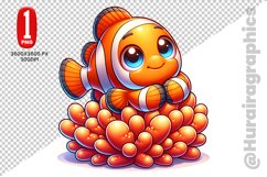 Cute Clown Fish Clipart - PNG File Product Image 1