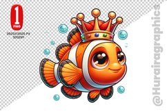 Cute Clown Fish Clipart - PNG File Product Image 1