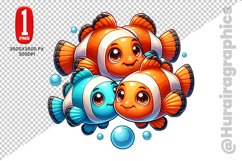Cute Clown Fish Clipart - PNG File Product Image 1