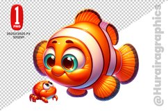 Cute Clown Fish Clipart - PNG File Product Image 1