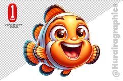 Cute Clown Fish Clipart - PNG File Product Image 1