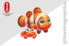 Cute Clown Fish Clipart - PNG File Product Image 1