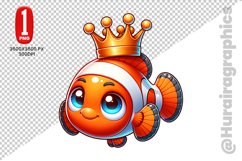 Cute Clown Fish Clipart - PNG File Product Image 1