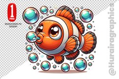Cute Clown Fish Clipart - PNG File Product Image 1
