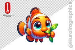 Cute Clown Fish Clipart - PNG File Product Image 1