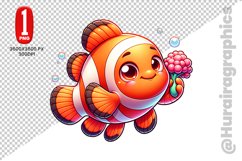 Cute Clown Fish Clipart - PNG File Product Image 1
