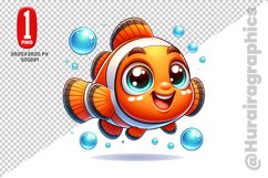 Cute Clown Fish Clipart - PNG File Product Image 1