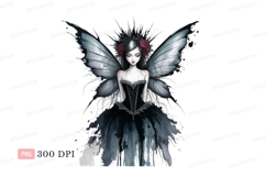 Dark fairy with roses and wings gothic Product Image 1