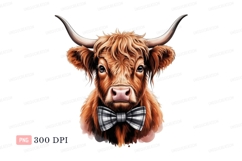 Highland cow wearing bow tie animal mammal Product Image 1