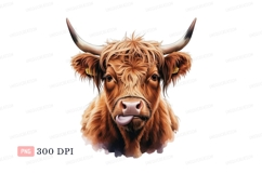 Highland cow tongue out animal brown Product Image 1