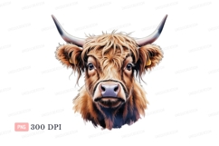 Highland cow portrait brown shaggy image Product Image 1