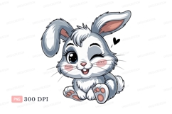 Cute winking bunny animal cartoon Product Image 1