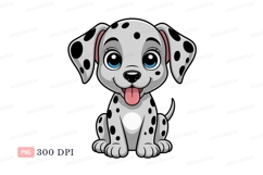 Cute spotted puppy with blue eyes dalmatian cartoon Product Image 1