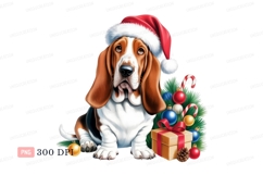 Basset Hound festive dog christmas tree Product Image 1