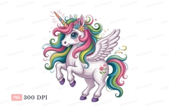 Whimsical winged unicorn with rainbow mane pegasus Product Image 1