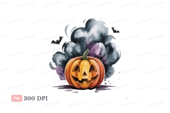 Jackolantern spooky smoke bats halloween pumpkin Product Image 1