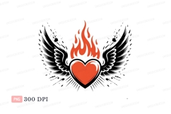 Orange heart flaming flame fire Product Image 1