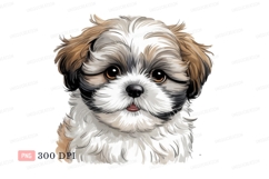 Fluffy Shih Tzu Puppy Portrait animal Product Image 1