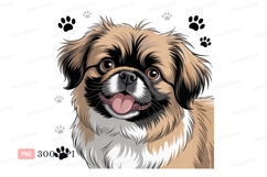 Fluffy dog with tongue out canine animal Product Image 1