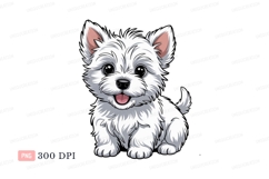 Fluffy white puppy happy image Product Image 1