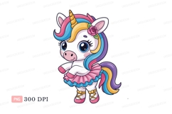 Cute unicorn ballerina with rainbow mane image Product Image 1