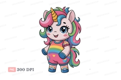Cute unicorn with rainbow colors fantasy magic Product Image 1