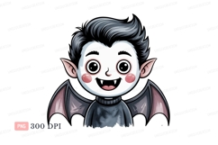 Cute vampire boy with bat wings cartoon Product Image 1