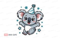 Cute koala wearing party hat stars Product Image 1