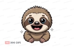 Cute happy sloth cartoon animal Product Image 1