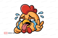 Crying chicken peace sign tears Product Image 1
