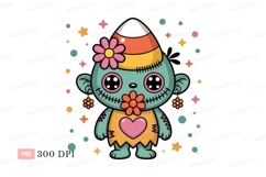 Cute monster candy corn hat flower ears image Product Image 1