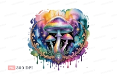 Psychedelic mushrooms with celestial swirls magic fantasy Product Image 1