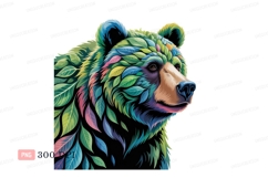 Colorful leaf bear portrait leaves nature Product Image 1
