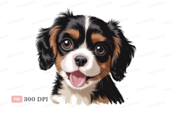 Happy tri colored dog portrait puppy canine Product Image 1
