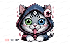Cute cat with spooky accessories kitten cartoon Product Image 1