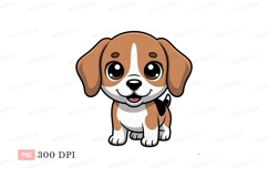 Cute brown white puppy with big eyes canine Product Image 1