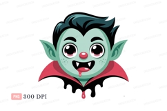 Cartoon vampire face character spooky Product Image 1