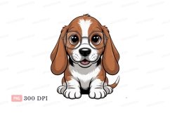 Adorable beagle puppy wearing glasses cute Product Image 1