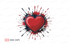 Red heart splash paint abstract Product Image 1