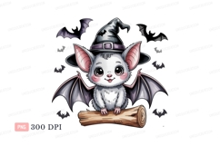 Cute bat wearing witch hat halloween Product Image 1