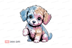 Fluffy puppy with pastel fur canine Product Image 1