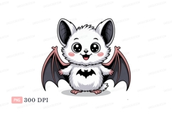 Cute white bat with pink wings image Product Image 1