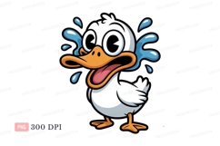 Cartoon duck splashing water black Product Image 1