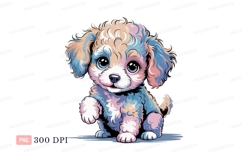 Fluffy puppy with pastel fur canine cute Product Image 1