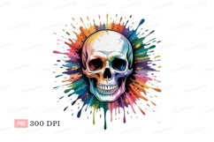 Colorful skull splash paint abstract Product Image 1