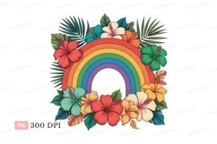 Tropical rainbow floral wreath hibiscus Product Image 1