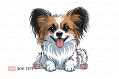 Happy Papillon Dog puppy cute Product Image 1